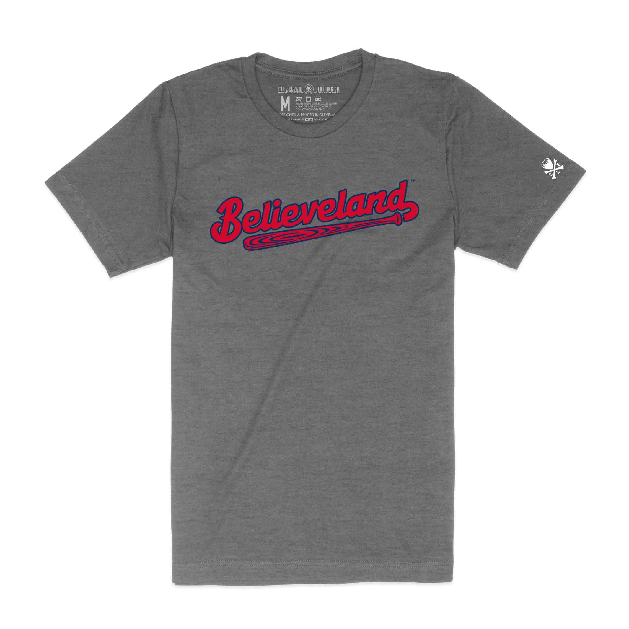 Believeland® Baseball Script - Mens/Unisex Crew T-Shirt
