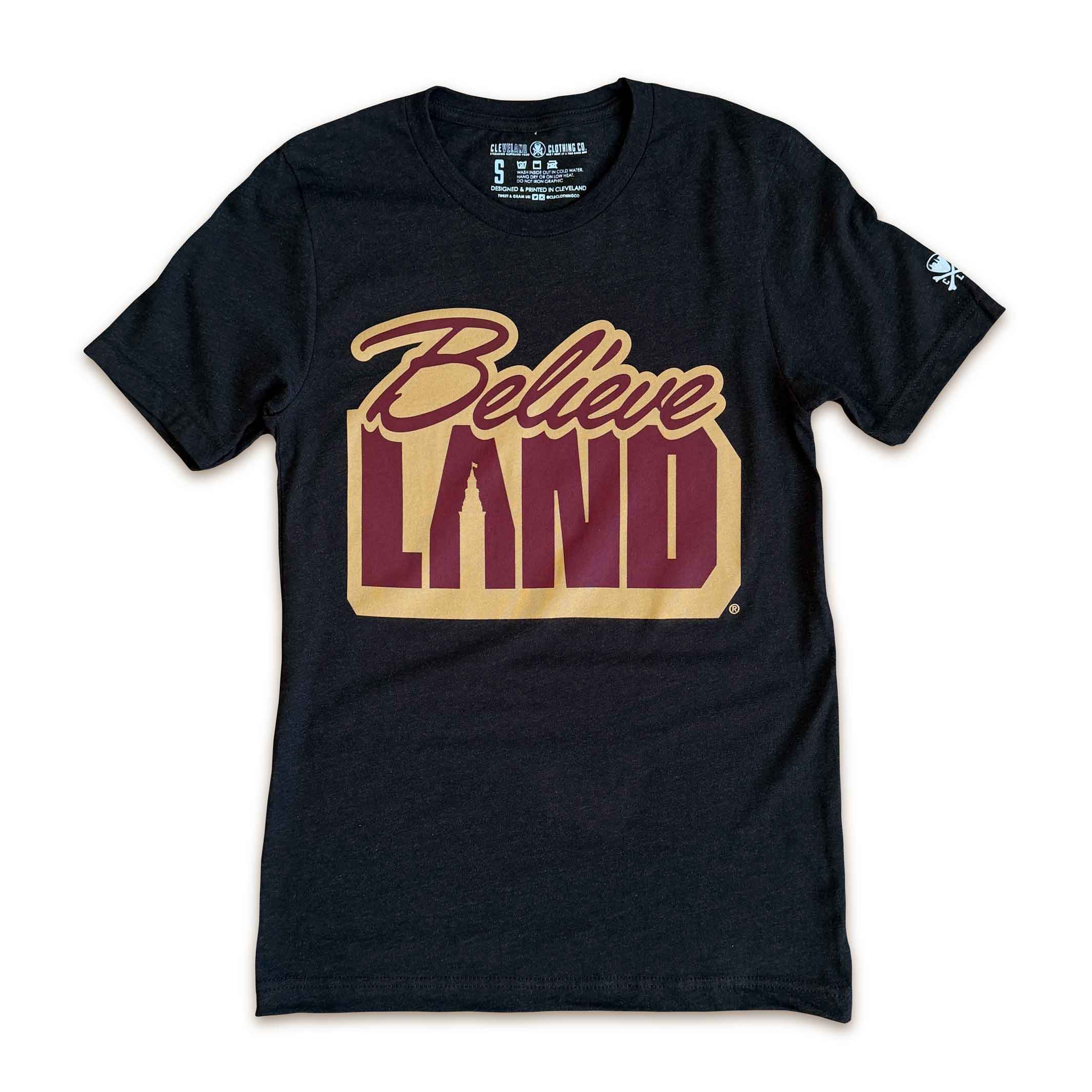 BelieveLand Tower Cleveland Basketball - Mens/Unisex Crew T-Shirt