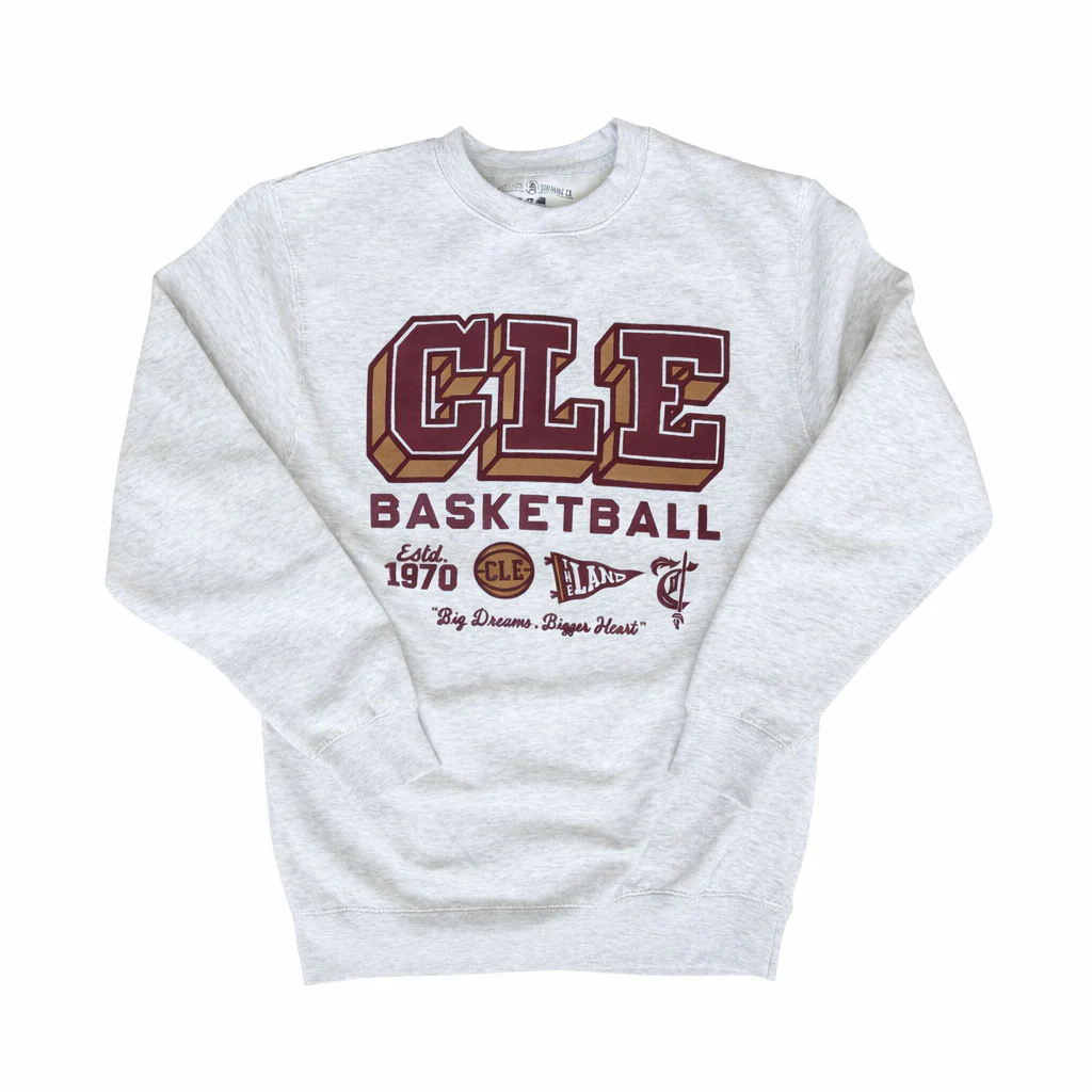 CLE Basketball Varsity Icons - Unisex Crewneck Sweatshirt - Heather Oatmeal