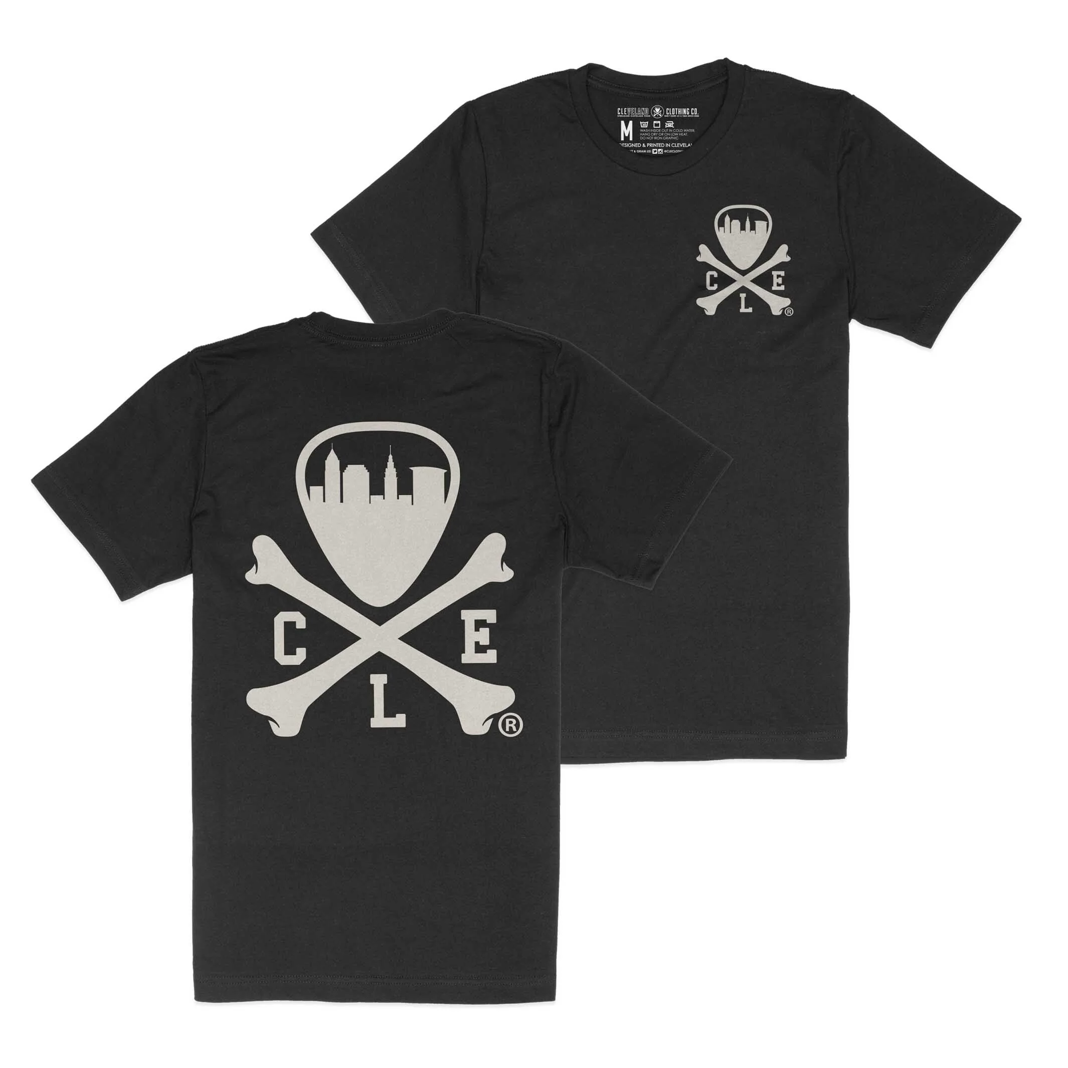 CLE Logo - Mens/Unisex Crew T-Shirt - Heather Black