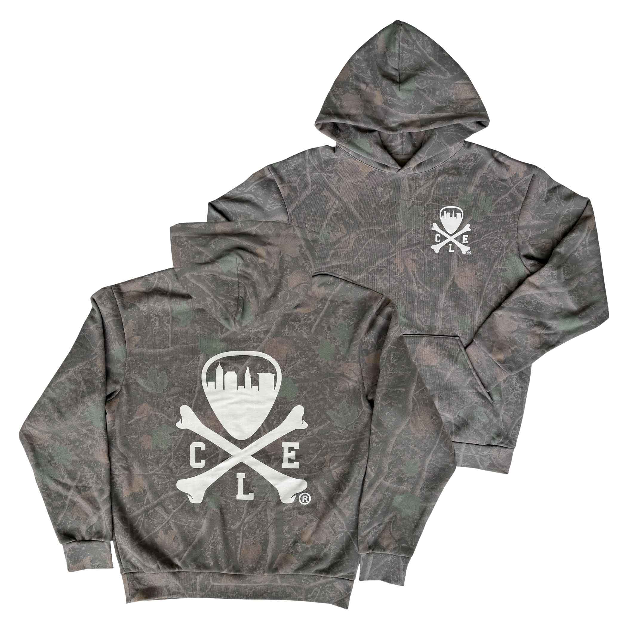 CLE Logo - Unisex Pullover Hoodie - Darkwood Tree Camo - Image 4