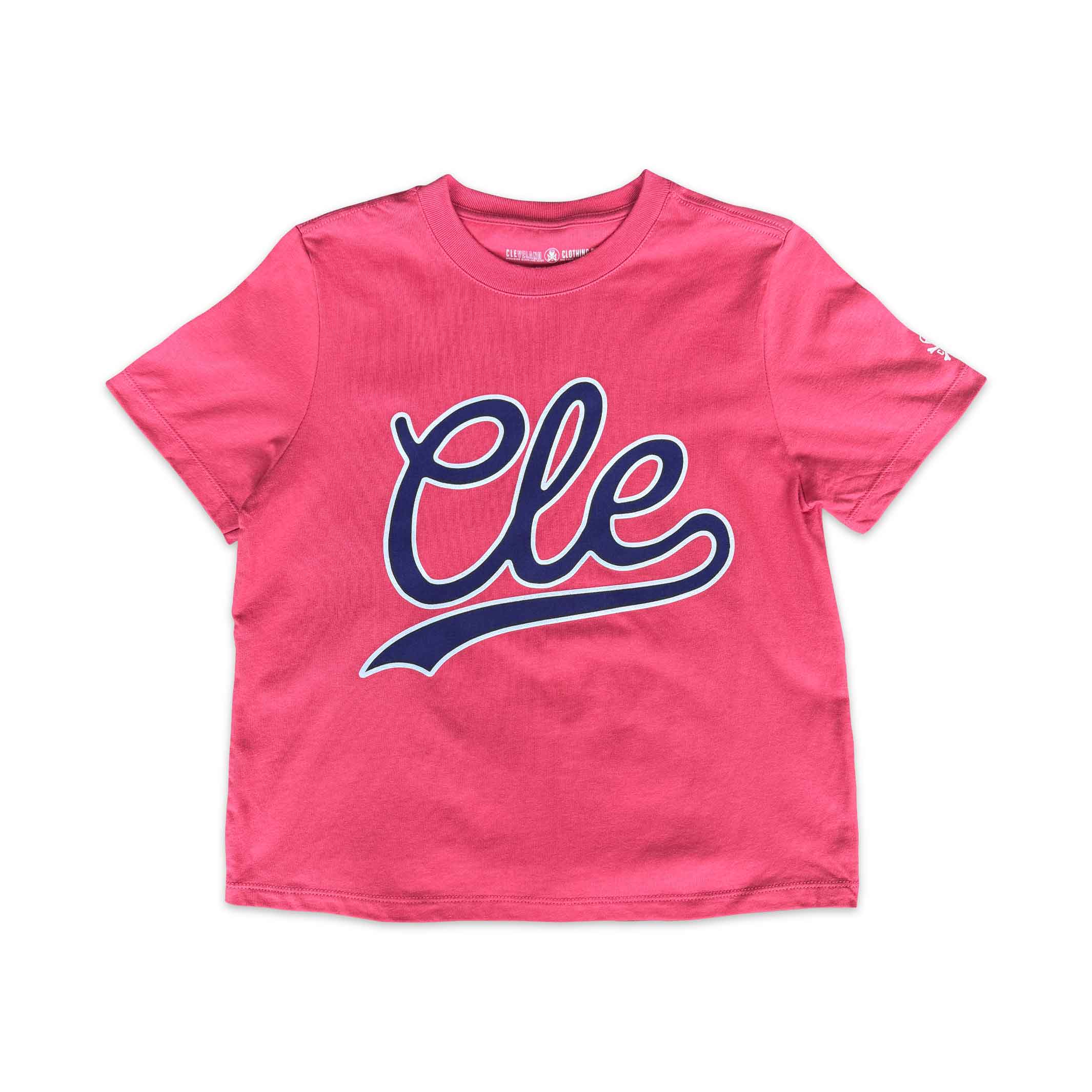 CLE Script Cleveland Baseball - Womens Heavyweight Boxy Tee