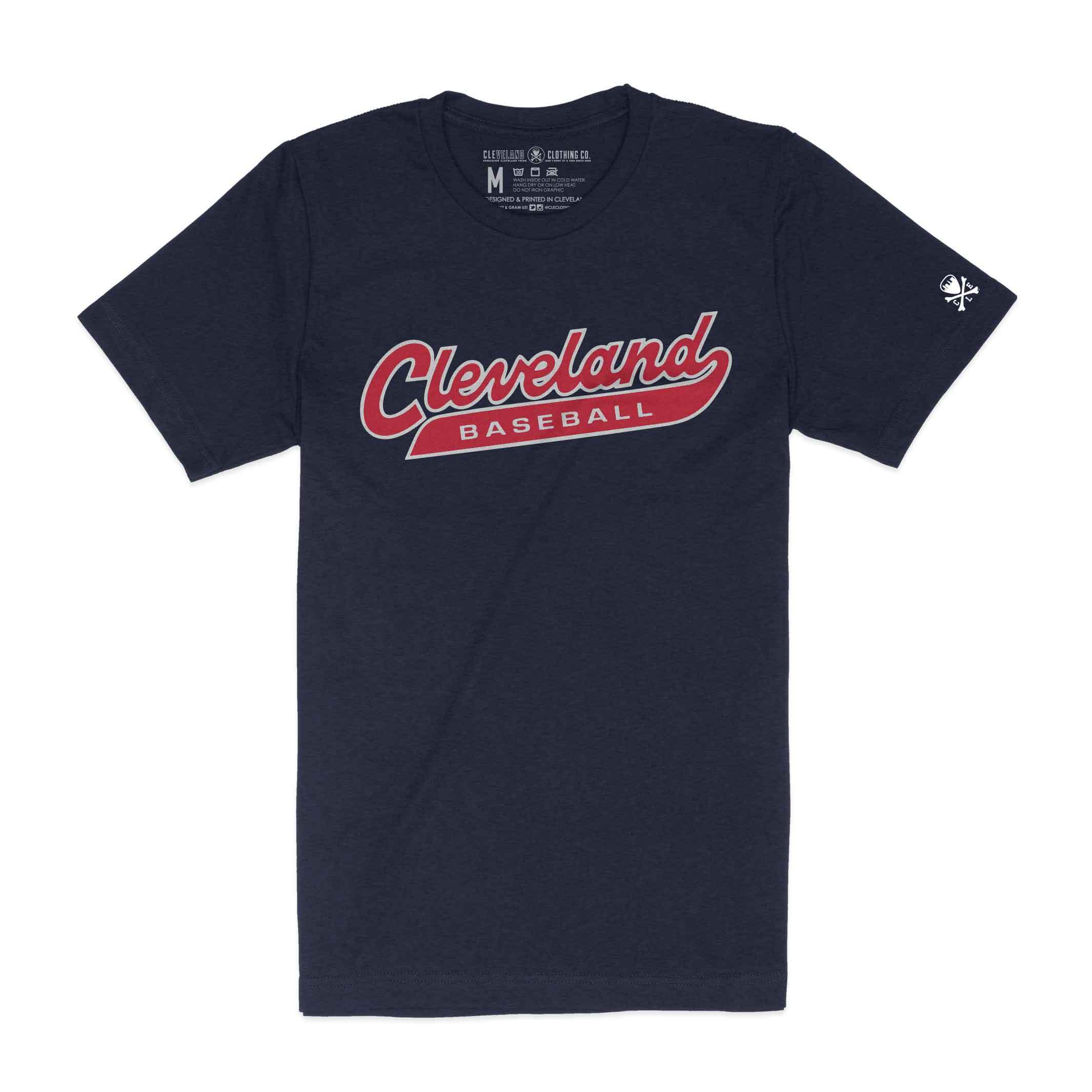 Cleveland Baseball Script - Mens/Unisex Crew T-Shirt
