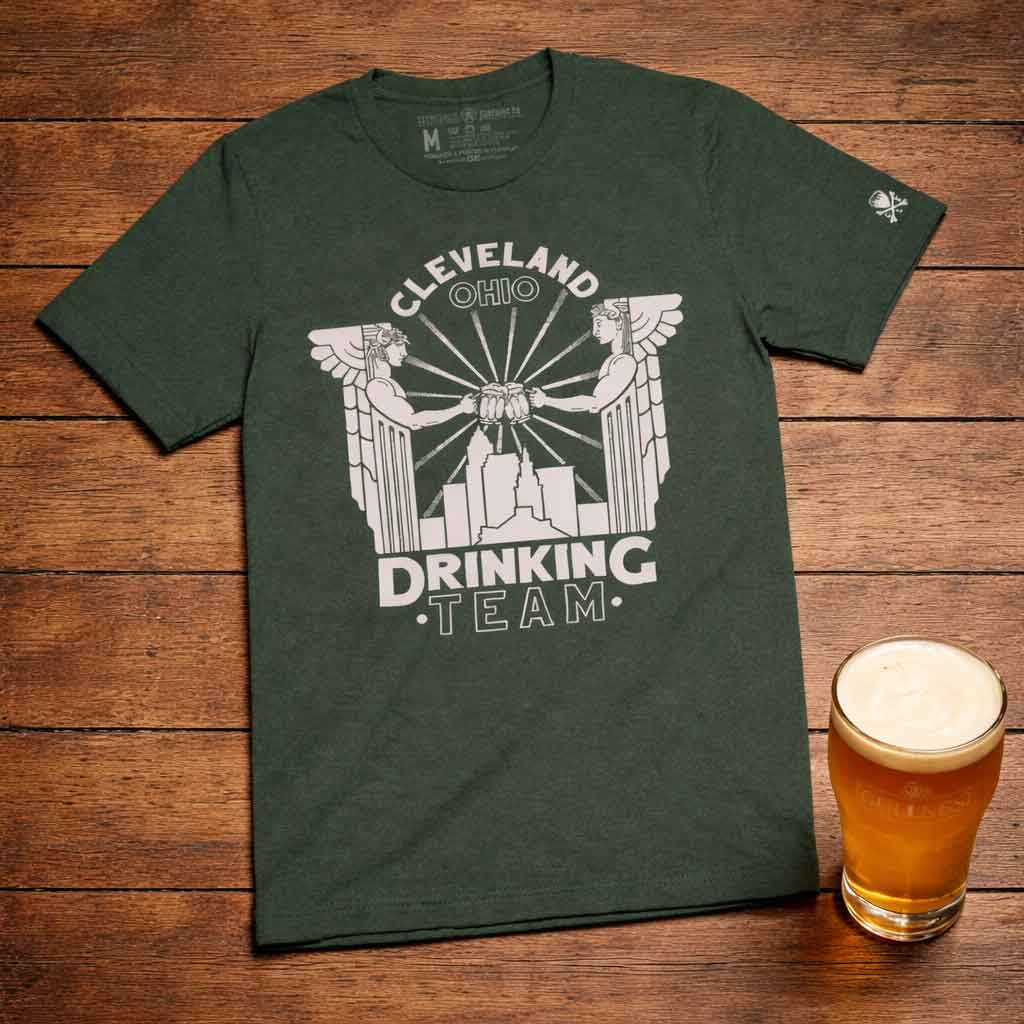 Cleveland Drinking Team St. Patrick's Day - Mens/Unisex T-Shirt - Heather Forest (ONLINE ONLY) - Image 2