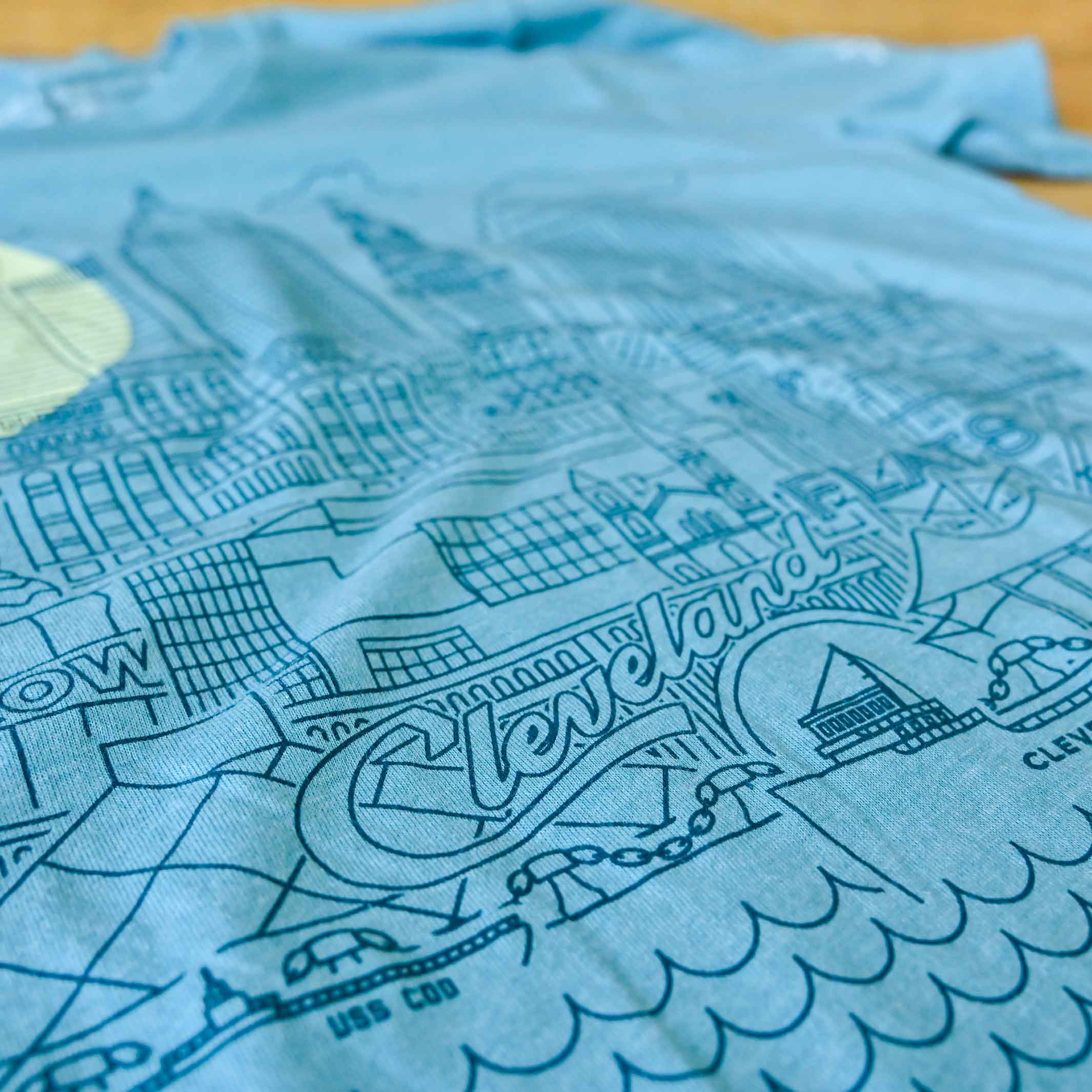 Cleveland Skyline Icons - Unisex/Mens Crew T-shirt - Image 3
