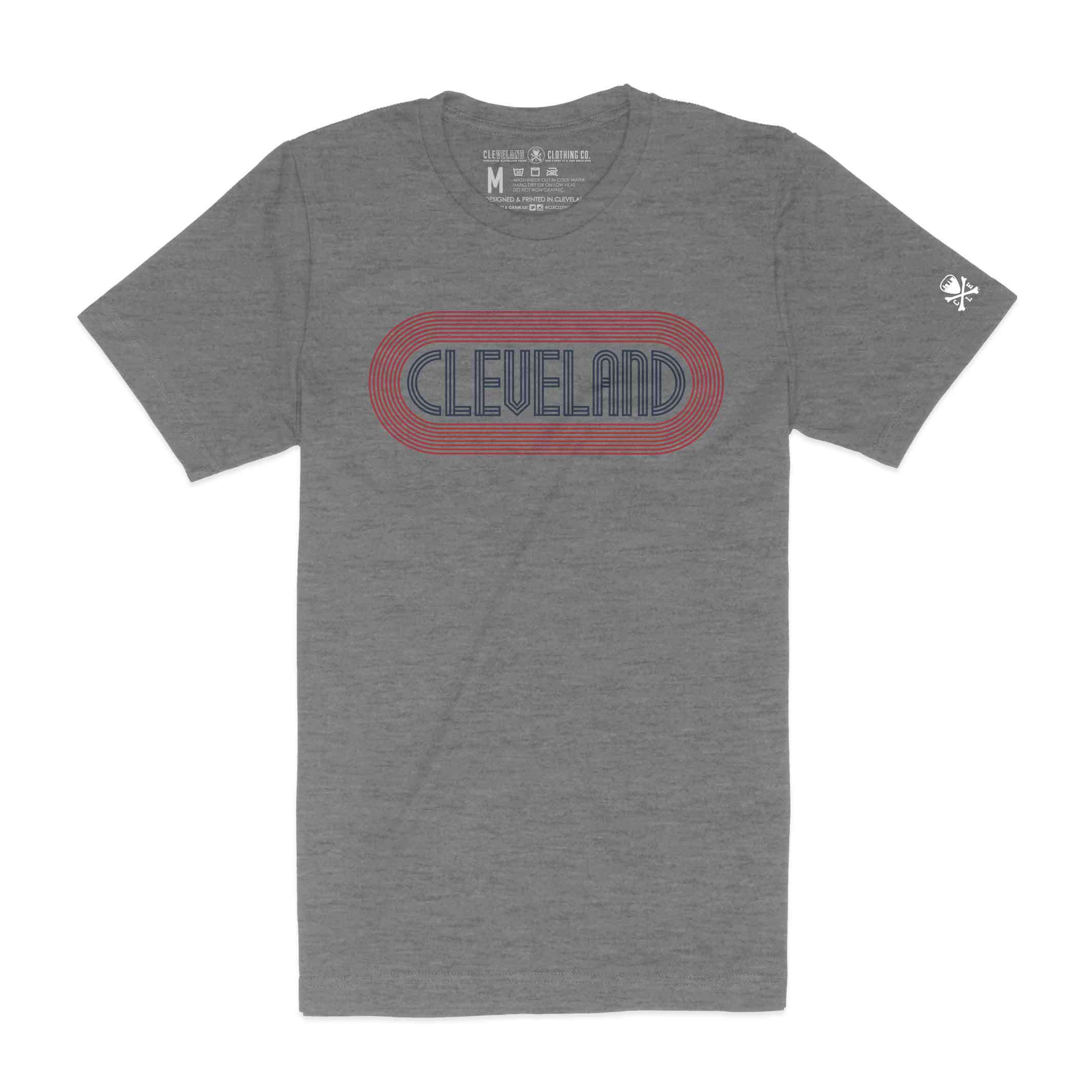 Cleveland Track, Grey - Mens/Unisex Crew T-Shirt