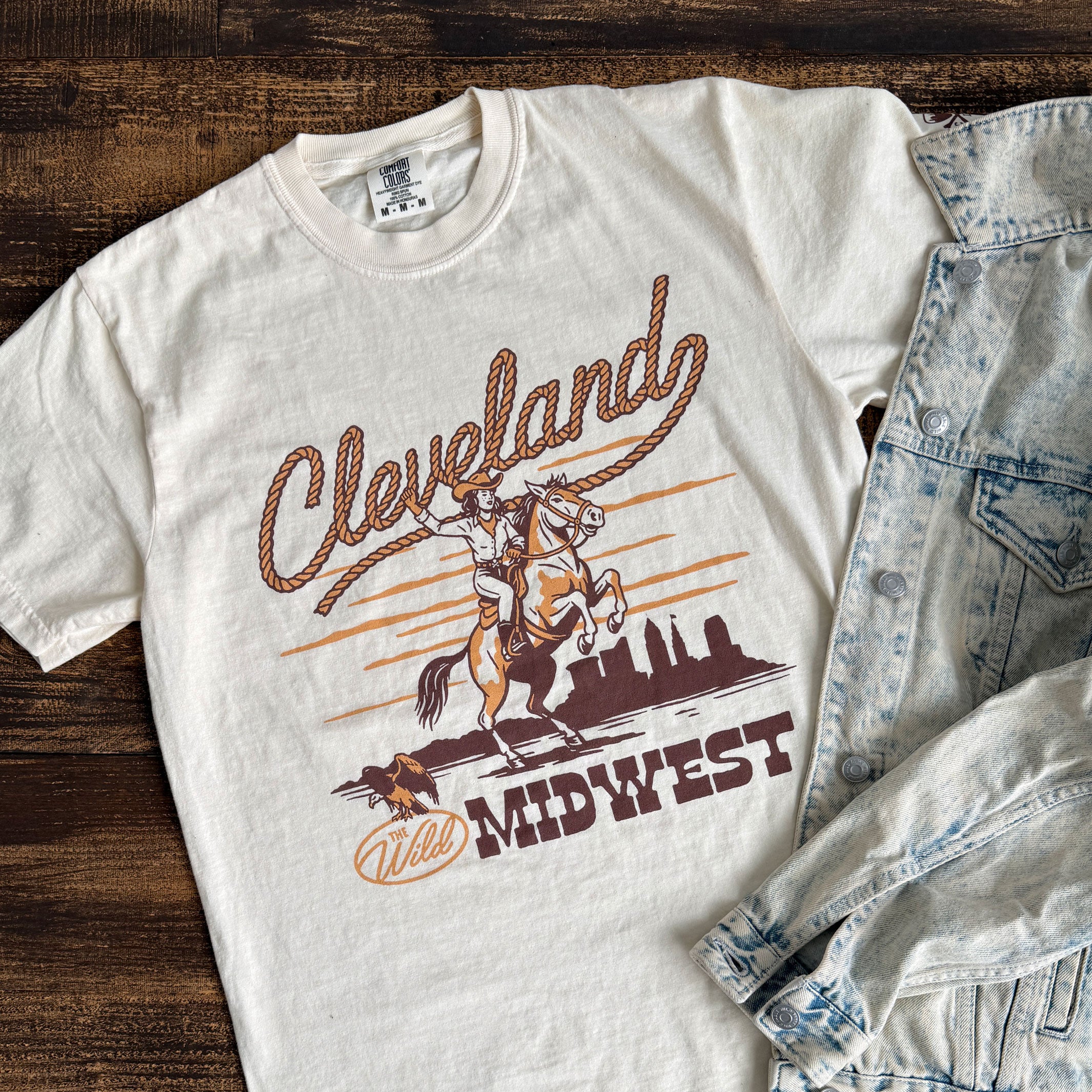 Cleveland Wild Midwest Cowgirl - Unisex Crew T-Shirt - Image 2